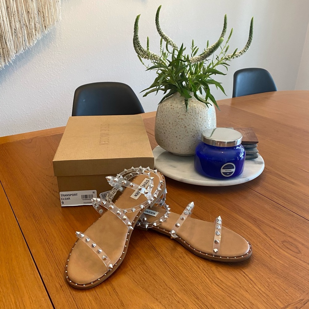 ✨ Steve Madden Studded Transport Sandal Clear